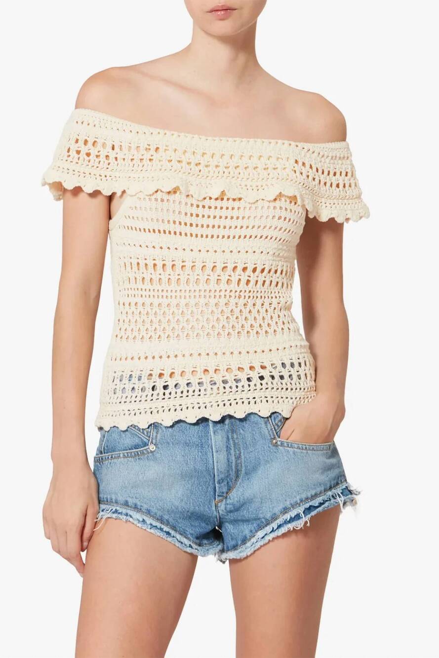 NEW ISABEL MARANT zaelle top in ecru